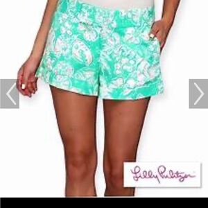 NWT Lilly Pulitzer Women's Mint Green Patterned Shorts